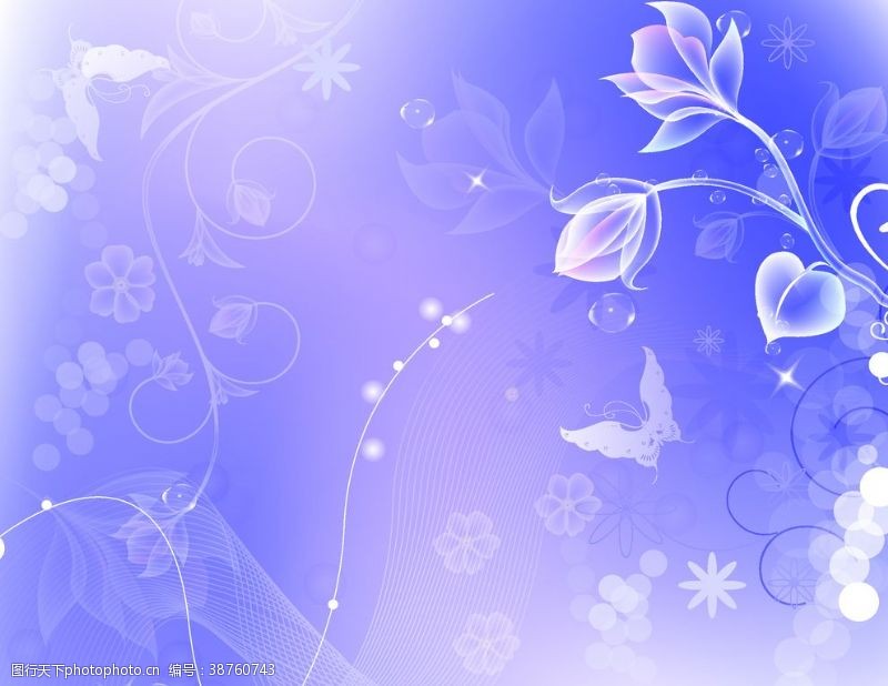环境设计半透明花骨朵淡蓝色图案
