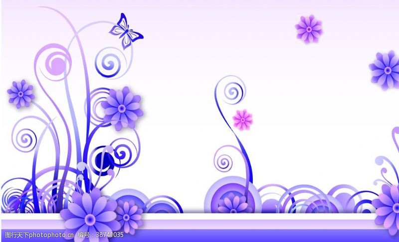 紫色花纹紫色纹理雪花壁画墙纸背景墙