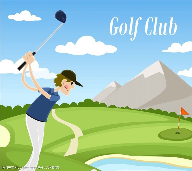 高尔夫广告高尔夫俱乐部插图