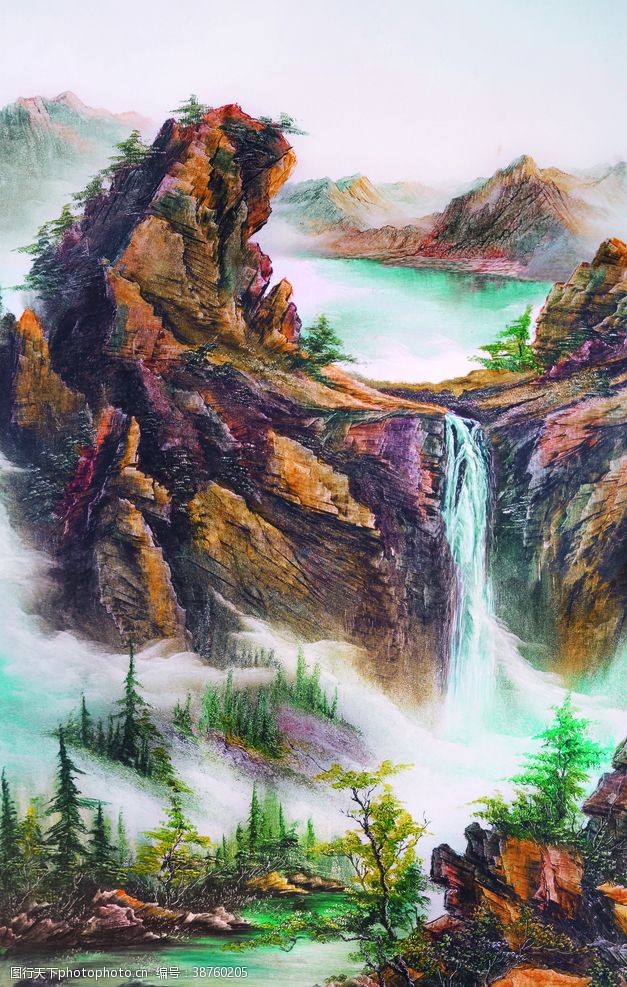 国画山水山水风景画自然风光水墨画