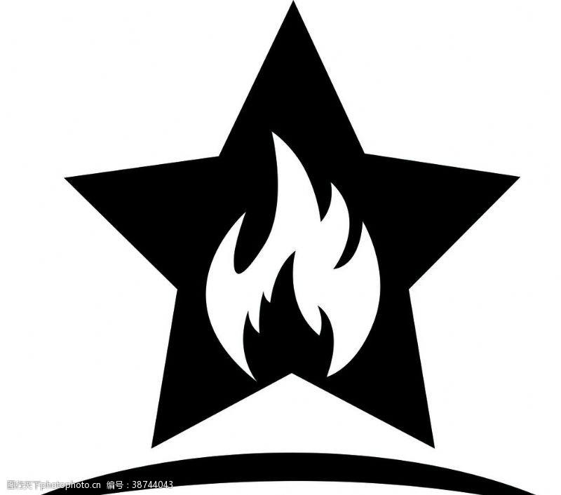 服装设计手稿五星标识标志logo火