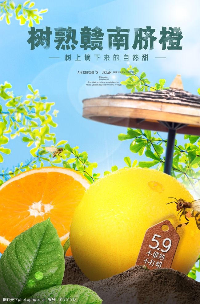 水果广告橙子水果活动宣传海报素材