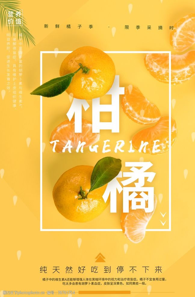 水果广告柑橘水果活动宣传海报素材