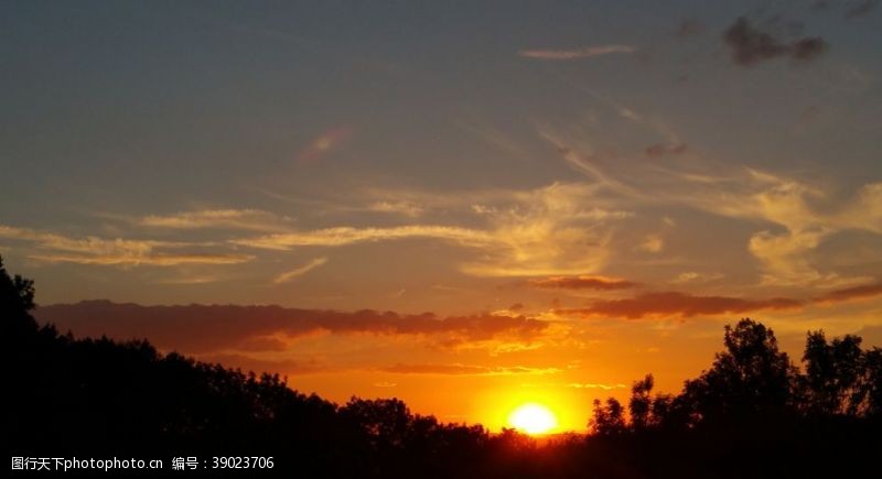 夕阳红天空日出日落图片