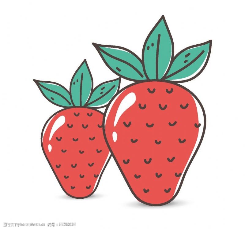 果汁包装盒手绘草莓