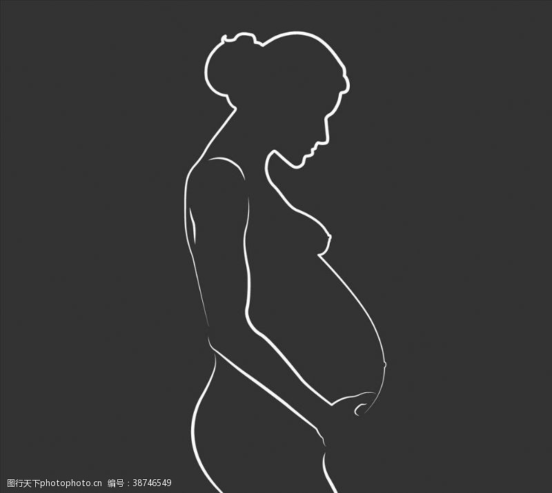 孕期孕妇剪影图片