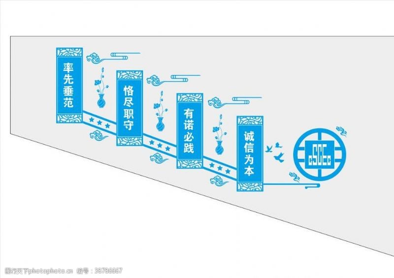 ci中建楼梯立体党建