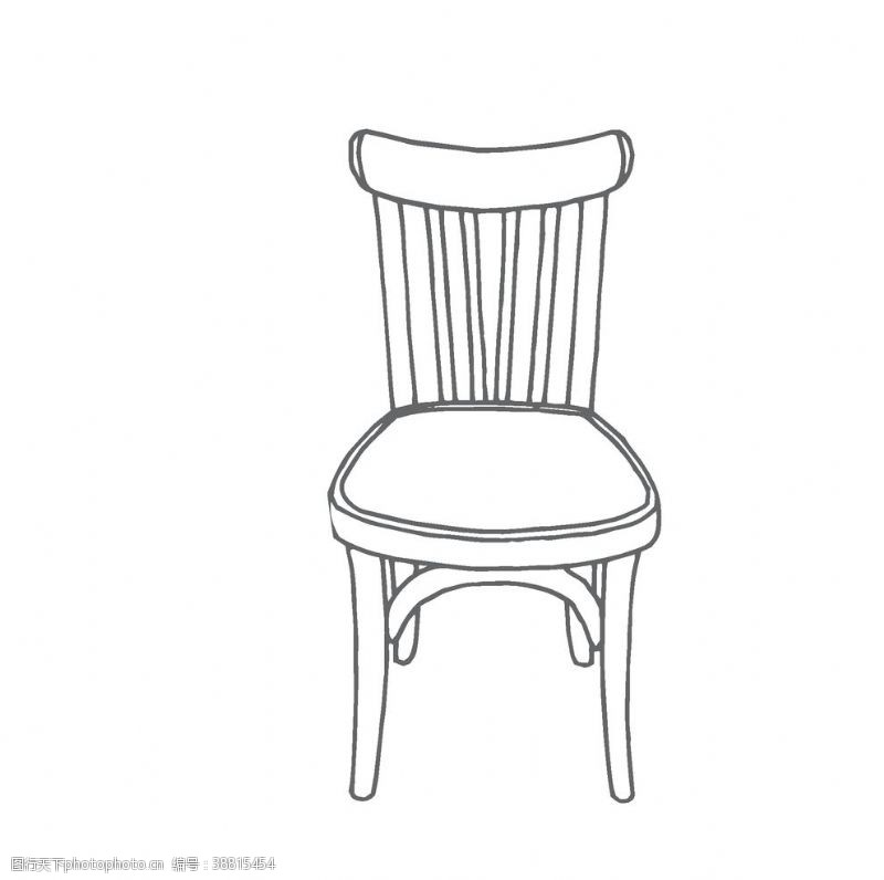手绘椅子黑白线条手绘图片