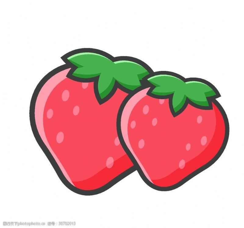 果汁包装盒手绘草莓