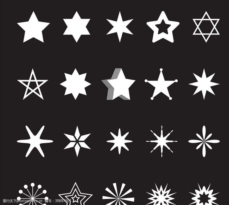 白色星星繁多