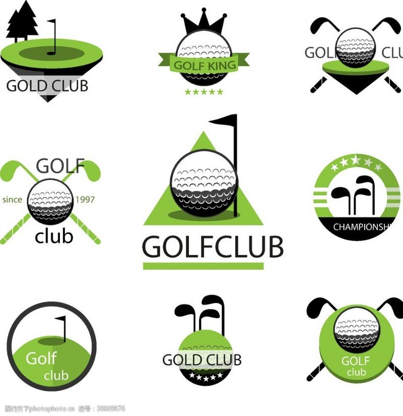 高尔夫广告高尔夫俱乐部徽章