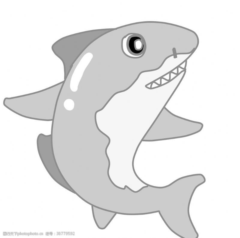 可爱插画鲨鱼图片