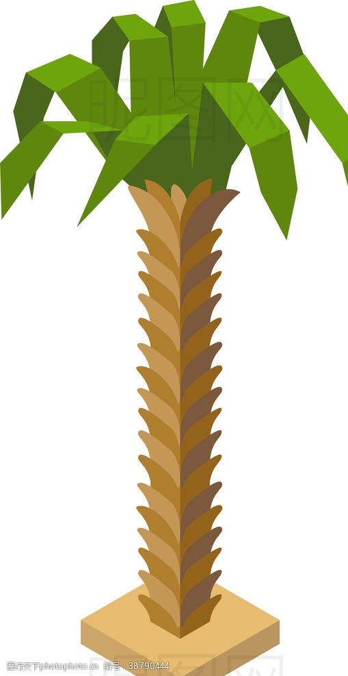 矢量卡通标志椰子树