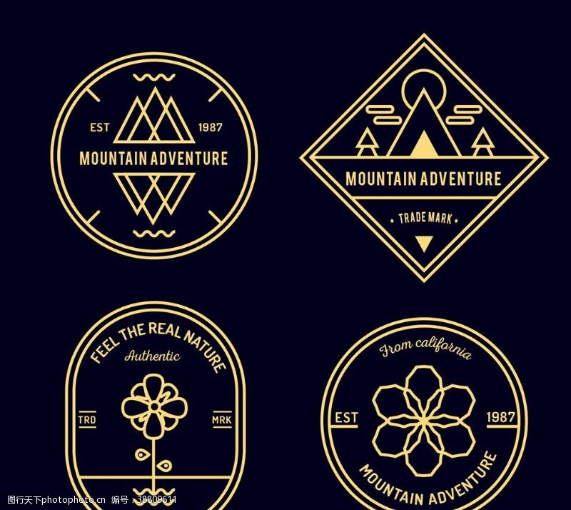 自然探险高山探险徽章图片
