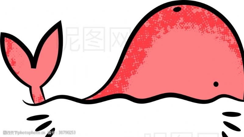 卡通菠萝矢量图鲸鱼