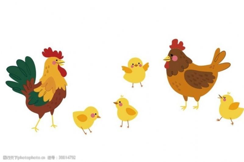 卡通小动物矢量鸡