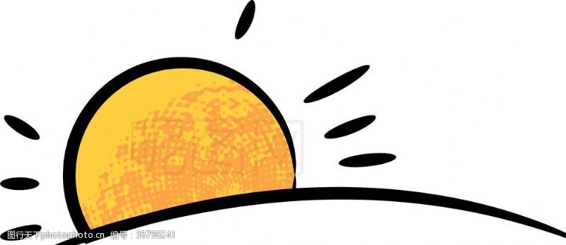 卡通菠萝矢量图太阳