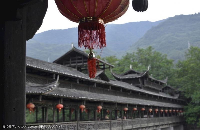 土家风雨桥湘西若巴拉风景