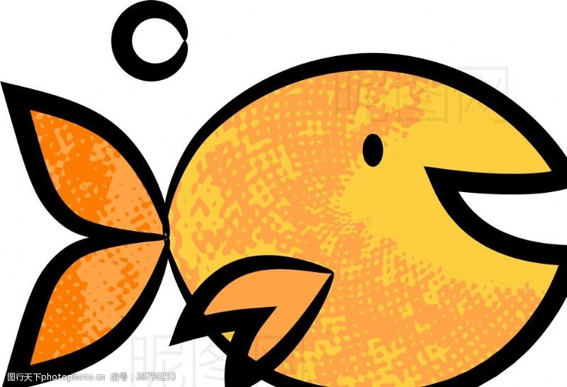 卡通菠萝矢量图小鱼