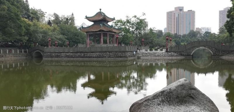 公园湖泊广州烈士陵园风景