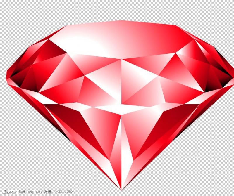 心率图红宝石红钻石水晶钻石免抠图图片
