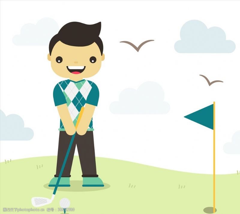 高尔夫广告快乐高尔夫球手