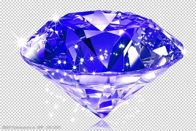 心率图蓝宝石蓝钻石水晶钻石免抠图
