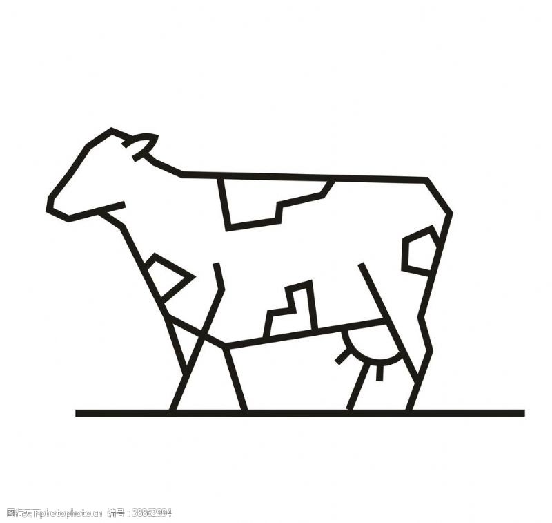 公牛标志牛简笔画矢量素材速