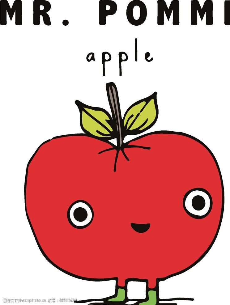 男孩印花苹果