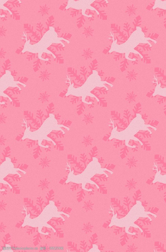 配置圣诞元素驯鹿粉色背景图片