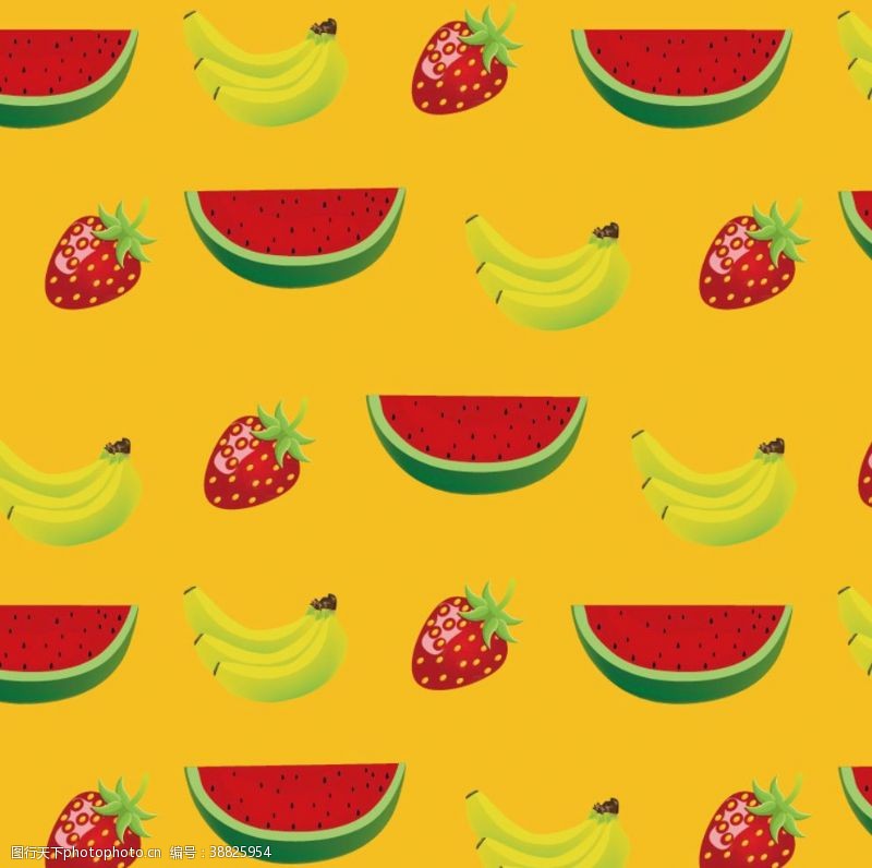草莓包装矢量图立体水果底纹循环