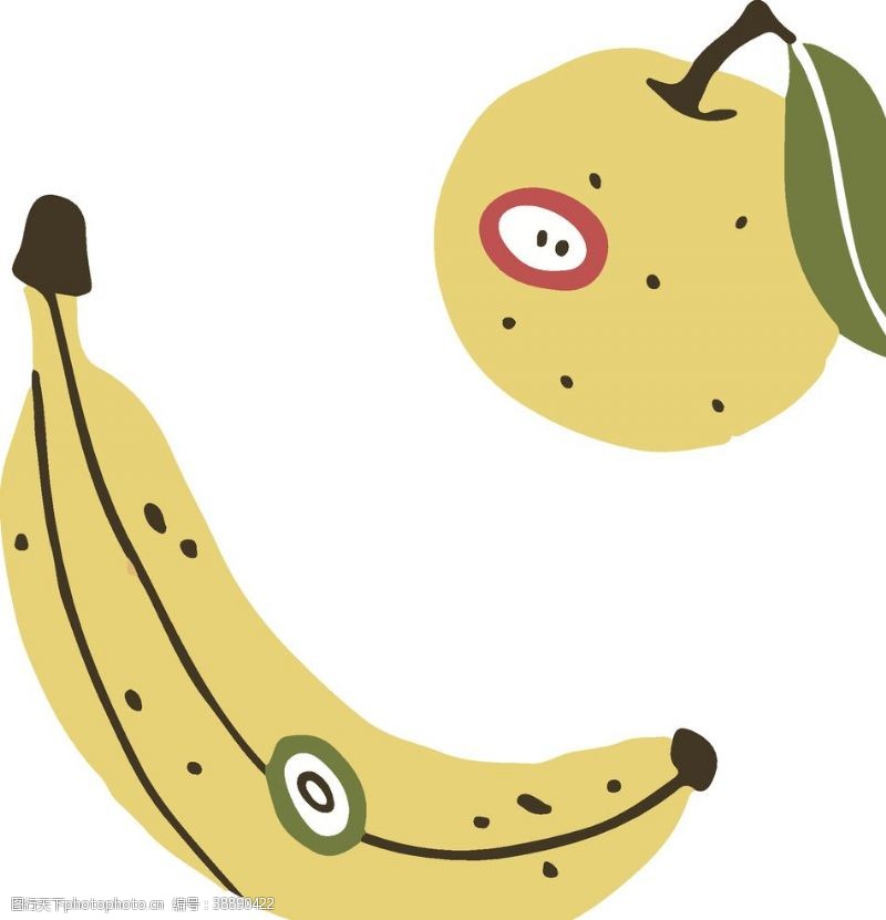 猫头鹰图案香蕉苹果