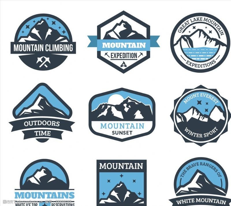 自然探险高山探险徽章