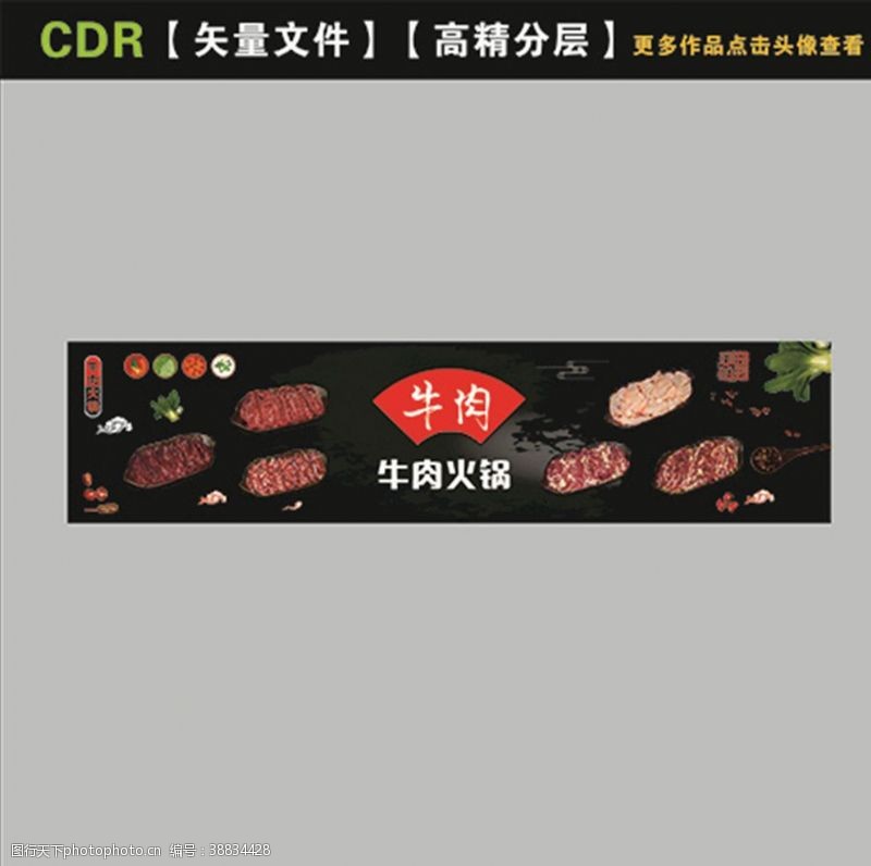牛肉分割图牛肉火锅海报