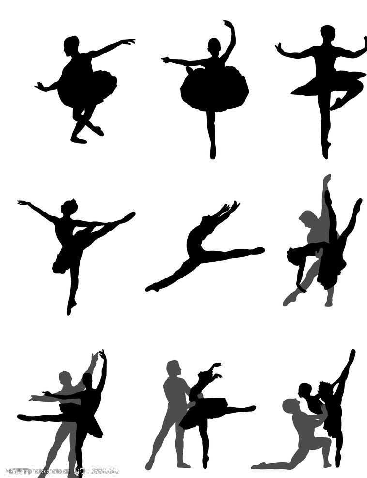 舞蹈演员芭蕾舞剪影图片