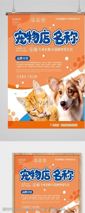 宠物诊所宠物店海报