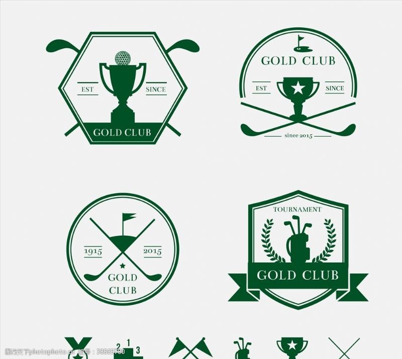 高尔夫运动复古高尔夫徽章