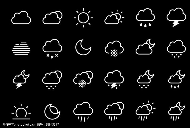 夜间多云天气预报图标图片