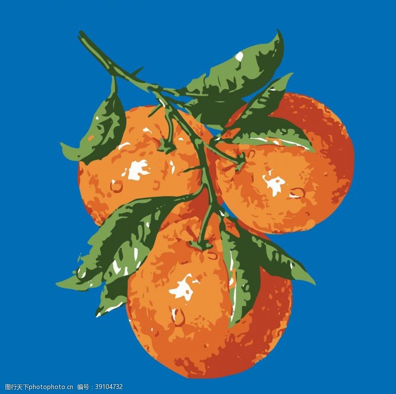 橙子礼盒橙子矢量插画图片