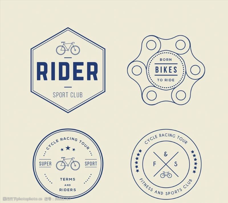企业图标复古自行车徽标