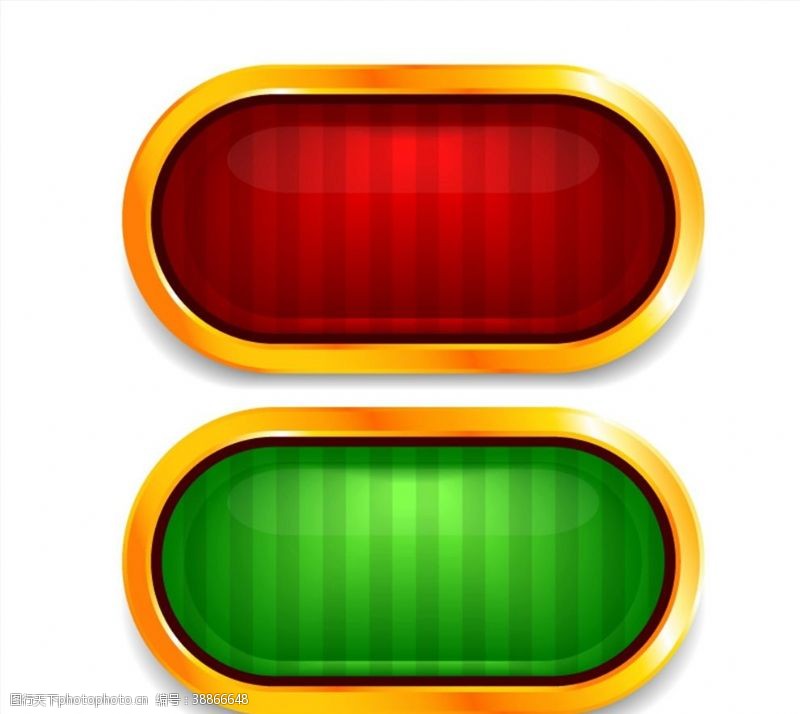 图标和横幅红色和绿色按钮
