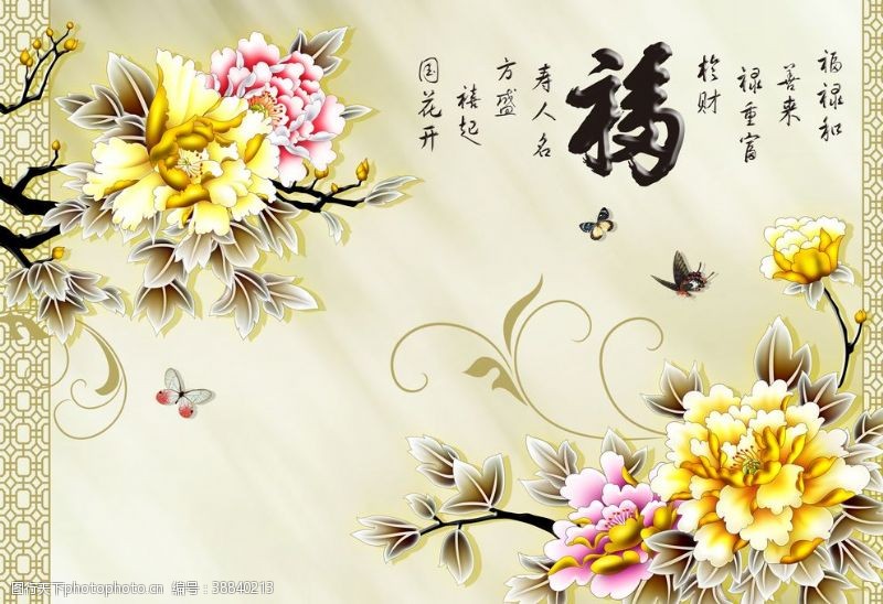 蝴蝶兰兰花花卉背景墙