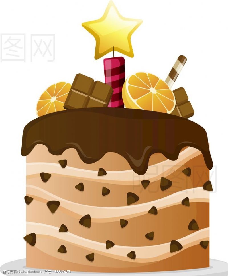 卡通菠萝矢量图巧克力蛋糕