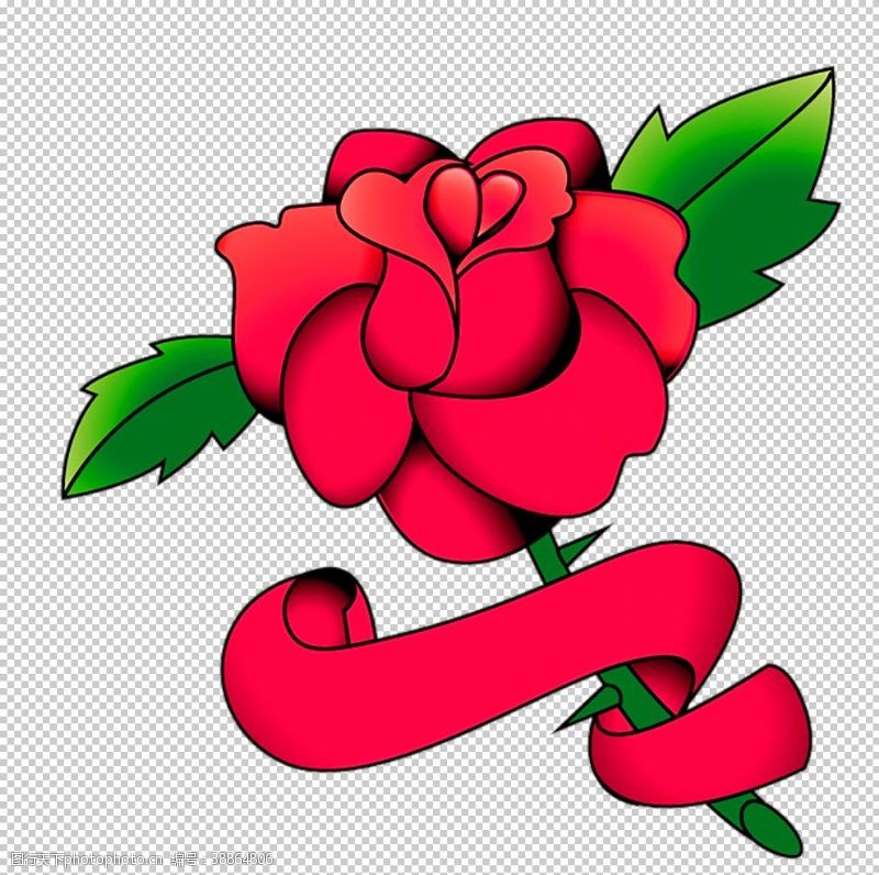红色花纹鲜花装饰