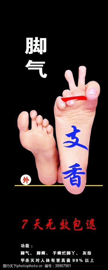 中医足疗保健脚气展架
