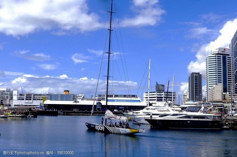 新西兰海滨风光奥克兰港码头风光图片