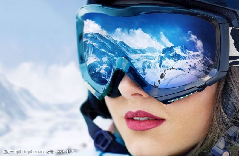 滑雪活动摄影滑雪护目镜图片