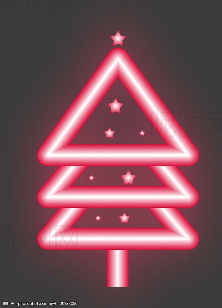 礼卡霓虹灯圣诞树图片