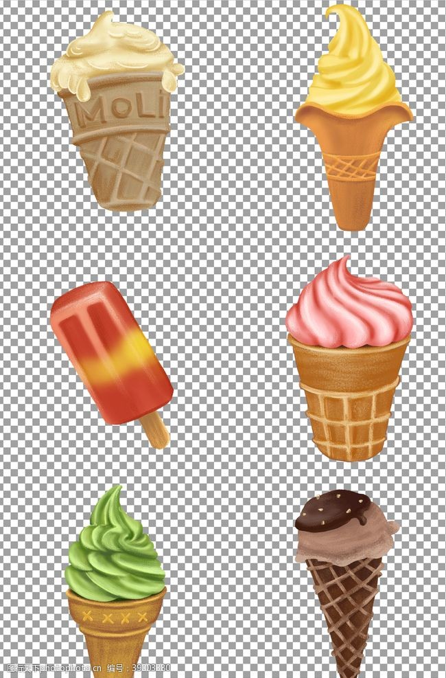 冰淇淋装饰手绘夏季雪糕冰棍图片