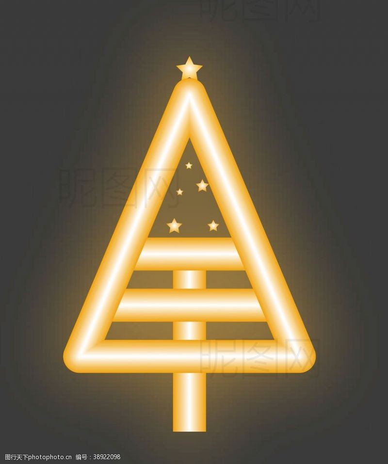 礼卡霓虹灯圣诞树图片
